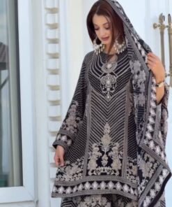 Printed Crape Sharara Ready Dress Pakistani inspire Black
